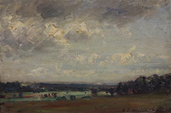 Reginald Grange Brundrit R.A. (1883-1960) Open landscape, 10 x 14in.